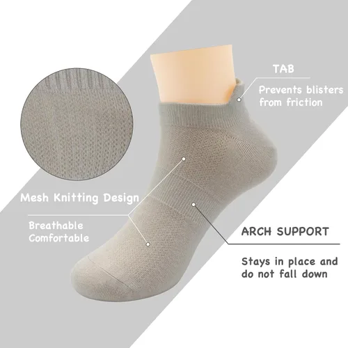 Vista 2 de SERISIMPLE Calcetines de bambú ultra suaves para niños, calcetines de corte bajo delgados y cómodos para niños y niñas, antideslizantes, 5 pares