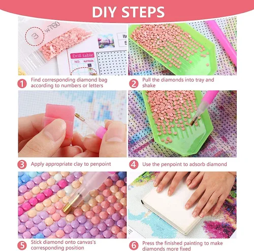 Vista 6 de Kits de pintura de diamantes de paisaje para adultos y principiantes, kits de pintura de puntos de diamante al atardecer, pintura de gemas 5D