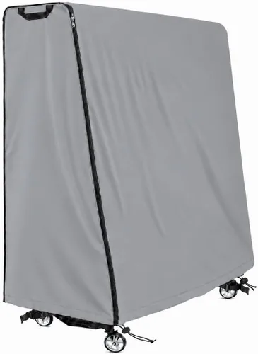 Vista 10 de Cubierta impermeable de mesa de ping pong para interiores y exteriores, se adapta a mesas plegables de 9 x 5 pies beige gris