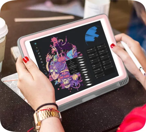 Vista 7 de i-Blason Funda para iPad de 6ª generación, iPad 9.7 2018/2017, [protector de pantalla integrado] funda inteligente de cuerpo completo triple [Cosmo]