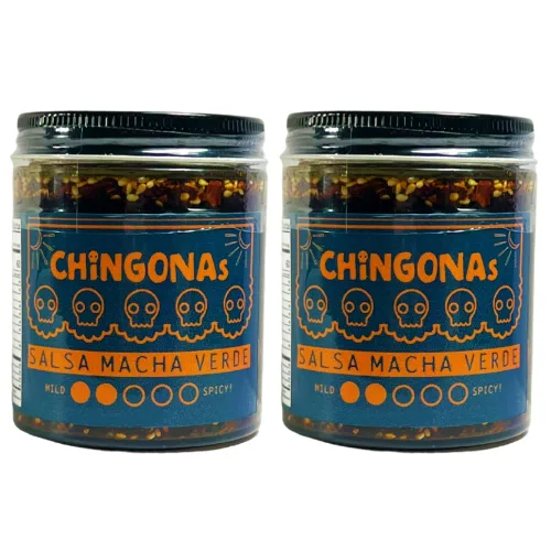 Vista 9 de CHiNGONAs Salsa Macha Verde - Salsa crujiente de chile mexicano gourmet a base de aceite, vegana y sin gluten, aceite de chile crujiente, 6 onzas