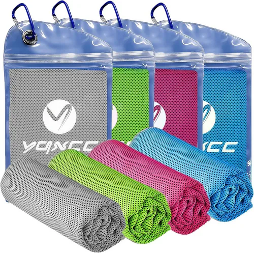 Vista 9 de YQXCC - Paquete de 4 toallas de enfriamiento (40 x 12 pulgadas) para cuello, toalla de enfriamiento de microfibra, toalla fría suave y transpirable