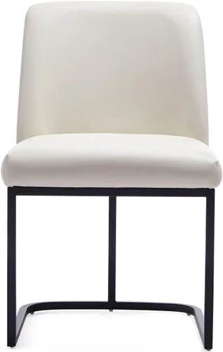 Vista 7 de Manhattan Comfort Serena - Silla de comedor de piel sintética de 18.7 pulgadas, color crema