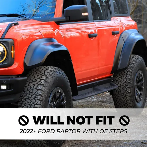 Vista 6 de IAG EZ-Step de longitud completa para Ford Bronco 2021+ con rockrails (4 puertas, placa con logotipo Area 51, 1 par)