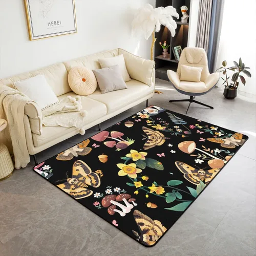 Vista 40 de jejeloiu Cute Mushroom Decor Rugs for Living Room Bedroom for Kids Boys Girls Area Rug 3x5 Botanical Plants Decorative Carpet Cartoon Mushrooms