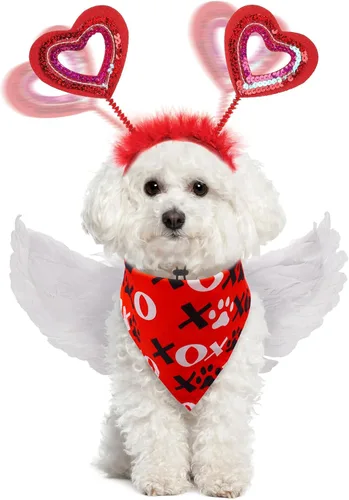 Vista 11 de SCENEREAL Suministros para fiesta de cumpleaños para perros, bandana de cumpleaños para perro, juego de collar de pajarita con números de Niño azul