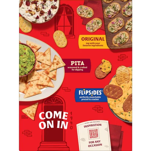 Vista 10 de Town House Galletas horneadas al horno de pita, sal marina, aperitivos salados, tamaño familiar, caja de 15 onzas (1 caja)