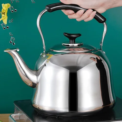 Vista 3 de Hervidor de té silbante, estufa de hervidor de té de acero inoxidable de 2L con mango anti-caliente, ollas de té hirviendo de agua caliente