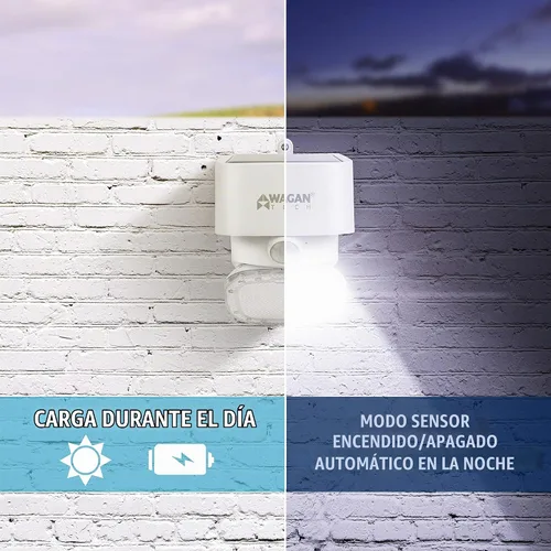 Vista 5 de Wagan EL8569 2000 lúmenes luz solar de pared solar al aire libre luz LED