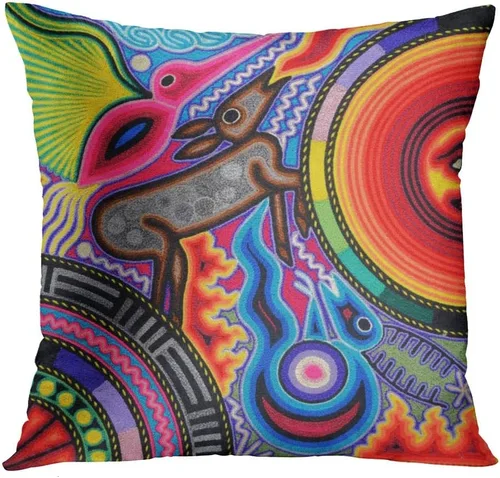 Vista 4 de Britimes - Juego de 4 fundas de almohada decorativas para cama, sofá, sofá, fundas de almohada, 18 x 18 in, 4 unidades Mexicano