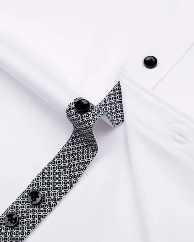 Vista 7 de JVer - Camisa de vestir para hombre informal manga larga no se arruga ajuste regular elástica con botones