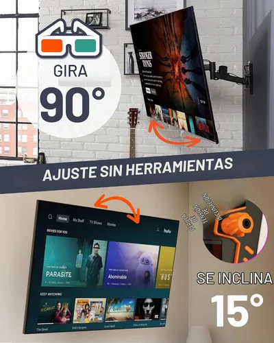 Vista 4 de ECHOGEAR SwiftStud - Soporte de pared giratorio de movimiento completo para televisores de hasta 60 pulgadas, extensión suave, inclinación