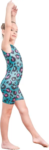 Vista 5 de EQSJIU Leotardos de gimnasia para niñas y niños mosaico sirena mariposa estrellas leopardo galaxia teñido anudado cosmos leopardo
