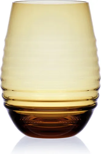 Vista 2 de Mikasa Ciara Amber - Juego de 4 vasos de vino sin tallo, 18 onzas