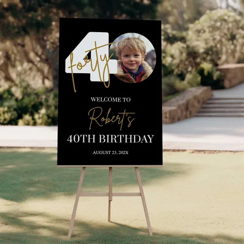 Vista 8 de 90th Birthday Welcome Sign with Photo, 90 Years Loved Poster, Personalized Milestone Celebration Decoration, Elegant Entryway Display, Custom Party