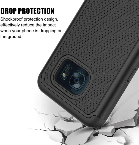 Vista 6 de Funda para Galaxy S7, a prueba de golpes, funda protectora para Samsung Galaxy S7 (5.1 pulgadas, 2016) [negro]