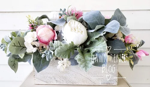 Vista 3 de French Country Floral Arrangement, Peony Floral Arrangement, Modern Farmhouse Centerpiece, Elegant Wedding Centerpieces