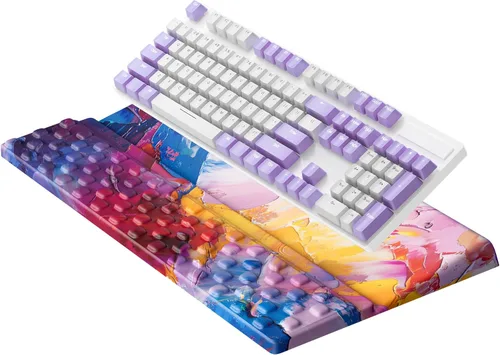 Vista 10 de Ospelelf Almohadilla para reposamuñecas para teclado, cómodo soporte ergonómico para teclado, accesorios de escritorio de oficina, artículos Anémona