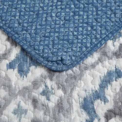 Vista 4 de Tommy Bahama - Juego de edredón de tamaño queen, ropa de cama reversible de algodón con funda de almohada a juego, juego de ropa de cama súper suave