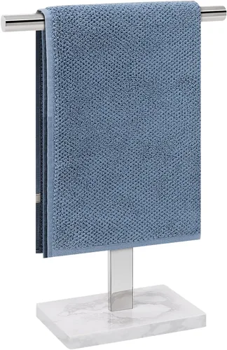 Vista 11 de Toallero de mano, soporte de toalla en forma de T para baño, barra de toallero de mano para aparador de cocina, acero inoxidable 304, base de mármol