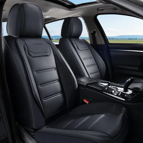 Vista 14 de Coverado Juego completo de fundas de asiento de automóvil, protector impermeable para asiento de automóvil, cojín de asiento de cuero, fundas