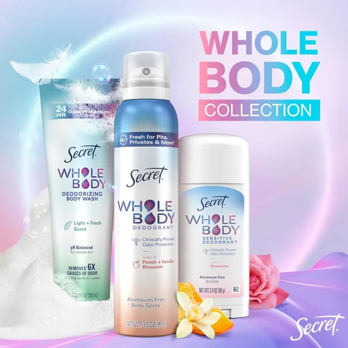 Vista 11 de Secret Desodorante para Todo el Cuerpo en Barra de Secado Rápido + Absorbe el Sudor para Mujeres, Ingredientes Naturalmente Derivados, Aroma