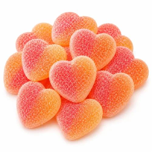 Vista 3 de Fruidles Valentine'S Candy Peach Gummy Hearts Candy, deliciosos sabores de frutas, sabor a fiesta (1 libra)