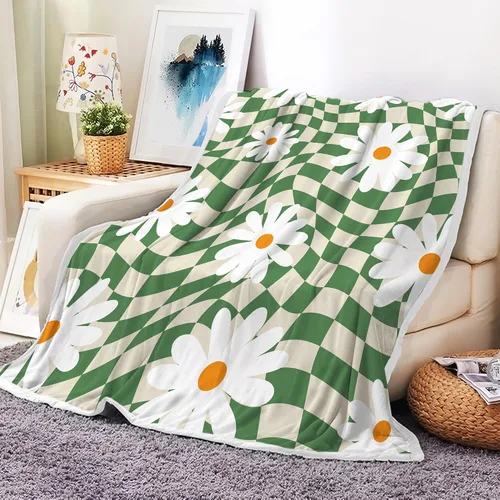 Vista 8 de Manta retro de los años 70 con diseño de hongos florales de mediados de siglo, manta de franela suave, ligera, regalos de felpa para mujeres