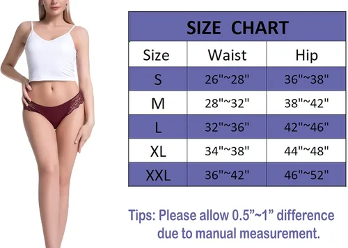 Vista 6 de Flonica Bragas de encaje para mujer tangas sexy para mujer ropa interior sin costuras paquete de 6