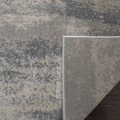 Vista 5 de SAFAVIEH Noble Collection - Alfombra de pasillo, 2 pies 2 pulgadas x 8 pies, azul claro y marfil, diseño de viscosa envejecida, ideal para zonas