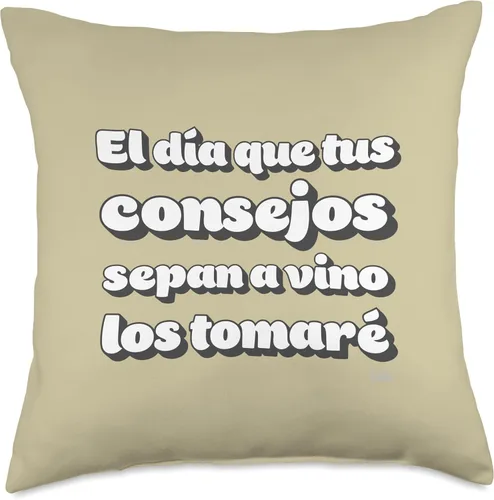 Vista 5 de WAQ World El día que Tus consejos sepan a vino Los tomaré - Almohada (16 x 16 pulgadas), multicolor