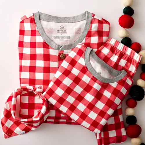 Vista 4 de HonestBaby - Pijama familiar navideña de algodón orgánico