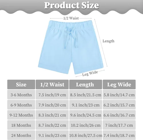 Vista 2 de Resinta Paquete de 4 pantalones cortos unisex de algodón transpirable para bebés y niños pequeños