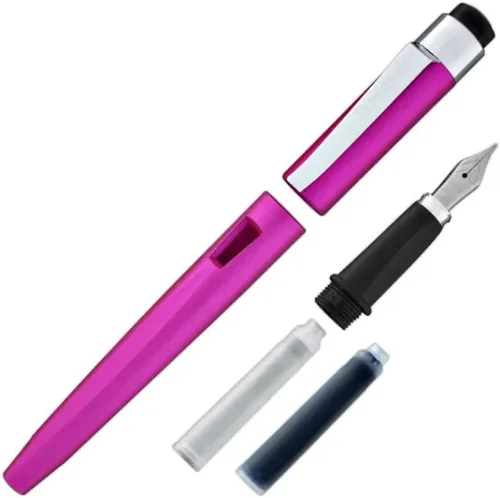 Vista 2 de DIPLOMAT - Pluma estilográfica Magnum Steel - Rosa - Simple y ligera - Escritura suave y cómoda - Aspecto elegante - Acero inoxidable - Artesanía