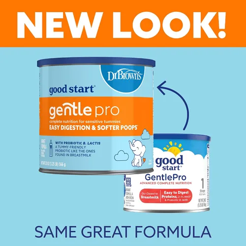 Vista 3 de Good Start Dr. Brown’s Gentle Pro, fórmula infantil en polvo, para estómagos sensibles, fácil digestión y heces más suaves, fórmula infantil
