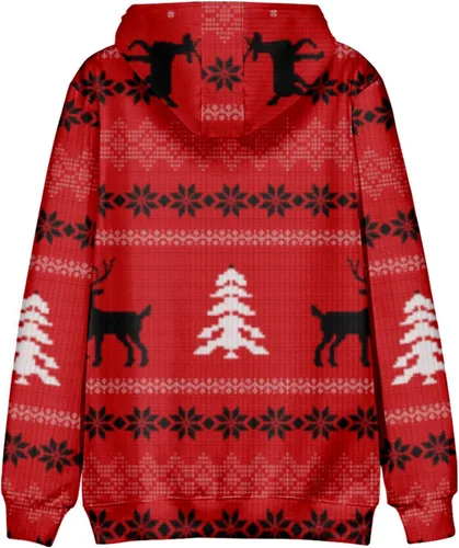 Vista 2 de Christmas Hoodies For Men Oversized Cotton Light Weight Graphic Ugly Christmas Sweatshirt Novelty Warm Pullover