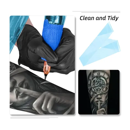 Vista 7 de Máquina de tatuaje desechable Clip Cable Set 100 unids Plástico Clip Cable Mangas Tattoo Cord Covers Suministros de tatuaje