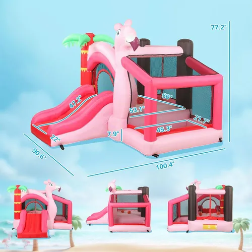 Vista 7 de Qaba Casa inflable de la despedida para los niños 4-en-1 saltando animoso