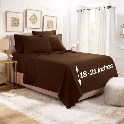 Vista 40 de Empyrean - Juego de 4 sábanas bajeras de bolsillo extra profundo de 110 GSM, juego de 4 sábanas de bolsillo extra profundo de 110 GSM, sábanas