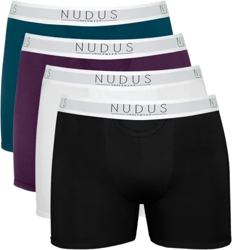 Vista 8 de NUDUS Ropa interior de bambú y rayón para hombre, elegante, suave, con bragueta - Juego de 4 en caja de regalo