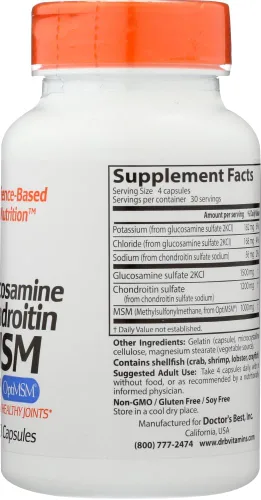Vista 4 de Glucosamina / Condroitina / MSM 120 cápsulas