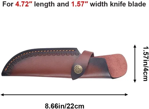 Vista 4 de MiOYOOW Funda de cuero para cuchillo, funda retro en relieve para cinturón para hoja de 4.7 x 1.6 pulgadas