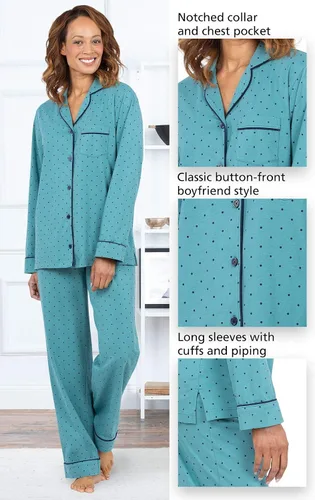 Vista 49 de PajamaGram Conjunto de pijama para mujer – Pijama para mujer, jersey novio, 100% algodón