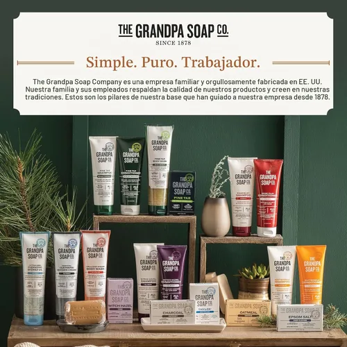 Vista 7 de Grandpa's The Soap Company Pine Tar Shampoo - Limpia e hidrata el cuero cabelludo seco, con alquitrán de pino y aceite de árbol de té, todo