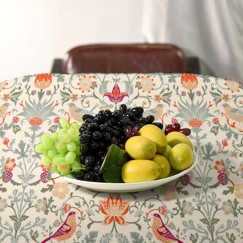 Vista 79 de Mantel Floral Retro de Pájaros, Diseño Original Bohemio William Morris Estampado Cubierta de Mesa para Hogar Picnic Fiesta Comedor Cocina William