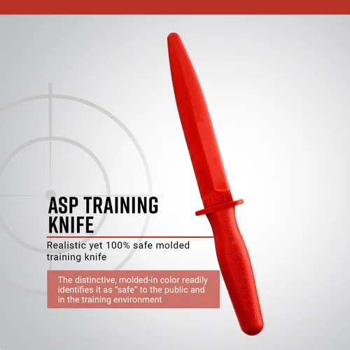 Vista 4 de ASP Cuchillo rojo para entrenamiento y práctica con artes marciales, defensa, utilería, táctica, aplicación de la ley, militares