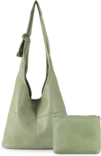 Vista 15 de Montana West Hobo Purse for Women, Vegan Leather Shoulder Bag with Wristlet clásico-negro