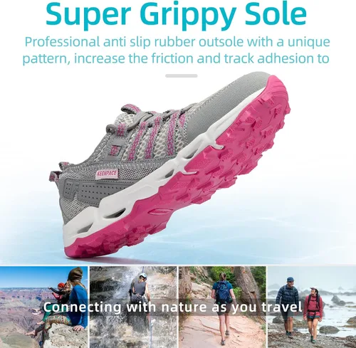 Vista 2 de Zapatos de senderismo acuático para mujer, para verano, deportes al aire libre, río, playa, anfibios, aeróbicos, natación, senderismo, senderismo