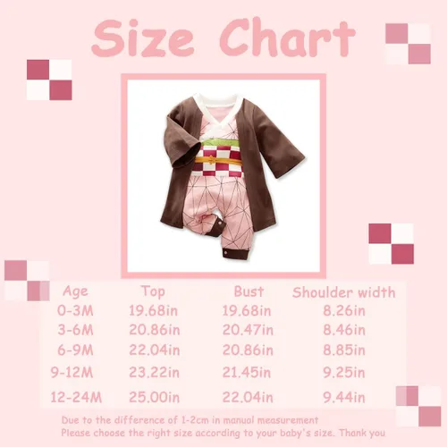 Vista 4 de Disfraz de bebé niño ropa de anime para recién nacido cosplay Demon Slayer
