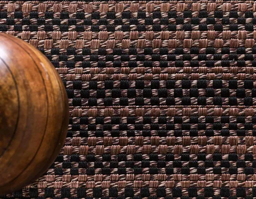 Vista 5 de Unique Loom - Tapete para exteriores de la colección Border, cuadriculado (2.2 pies x 3.1 pies, rectangular, color marrón/negro)